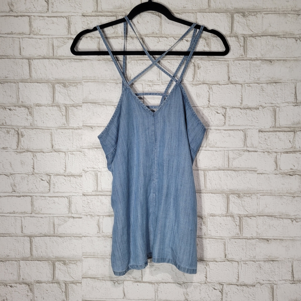 RVCA cross back jean tank